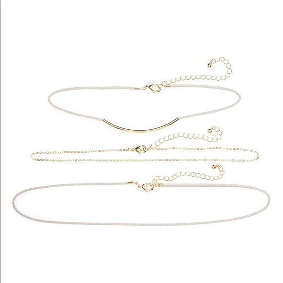 BP. 3-Pack Faux Suede & Chain Chokers (G1) - Picture 1 of 6